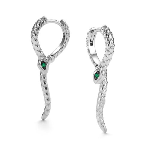 Серьги с фианитами из серебра 925 пробы