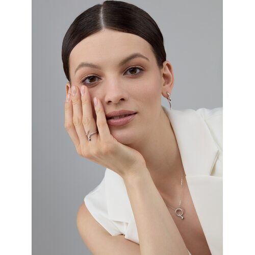 Серьги с фианитами из серебра 925 пробы