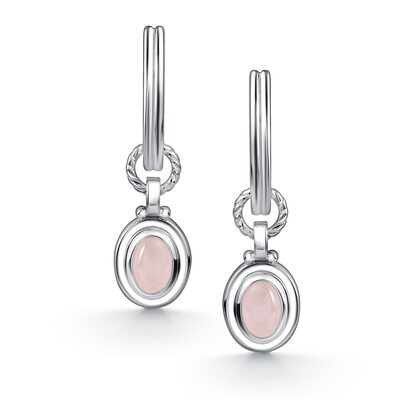 Серьги с кварцем из серебра 925 пробы