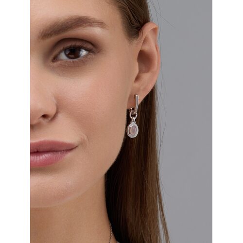 Серьги с кварцем из серебра 925 пробы