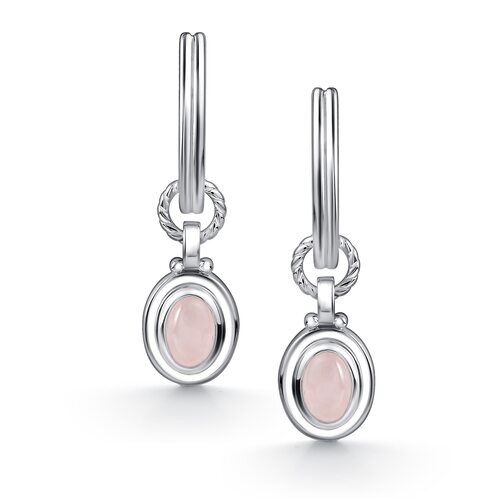 Серьги с кварцем из серебра 925 пробы