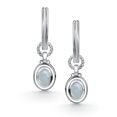 Серьги с аквамарином из серебра 925 пробы