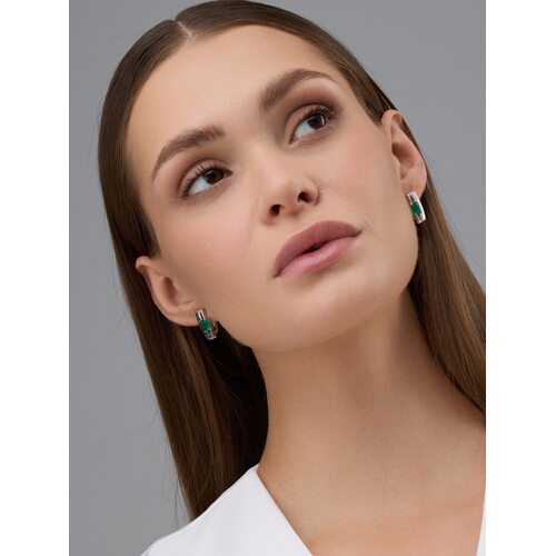 Серьги с агатами из серебра 925 пробы