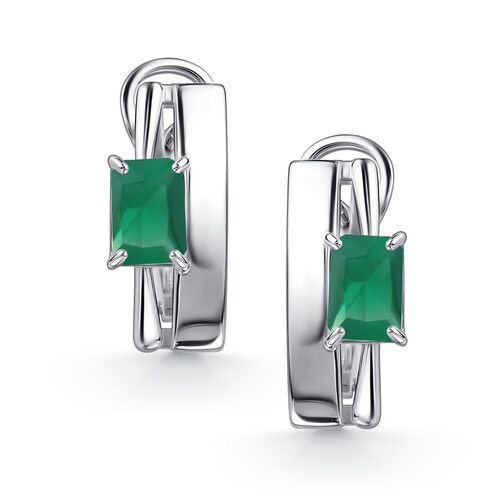 Серьги с агатами из серебра 925 пробы