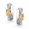 Серьги с цитрином из серебра 925 пробы