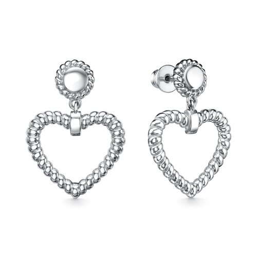 Серьги "Сердца" из серебра 925 пробы