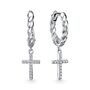 Серьги "Кресты" с фианитами из серебра 925 пробы