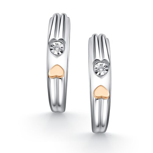 Серьги с бриллиантами и золотой вставкой из серебра 925 пробы