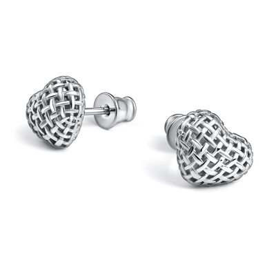 Серьги "Сердца" из серебра 925 пробы