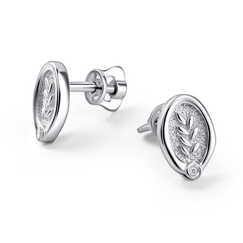 Серьги с бриллиантами из серебра 925 пробы