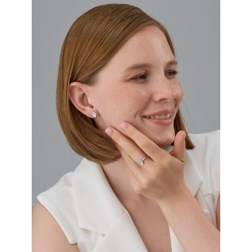 Серьги с бриллиантами из серебра 925 пробы