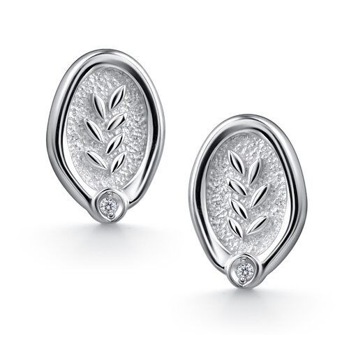 Серьги с бриллиантами из серебра 925 пробы