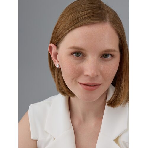 Серьги "Клевера" с бриллиантами из серебра 925 пробы