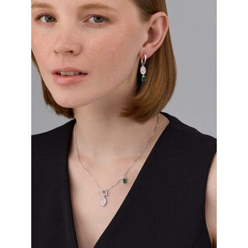 Серьги с агатом из серебра 925 пробы