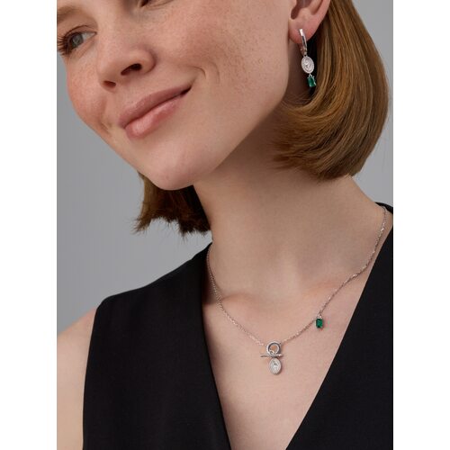 Серьги с агатом из серебра 925 пробы