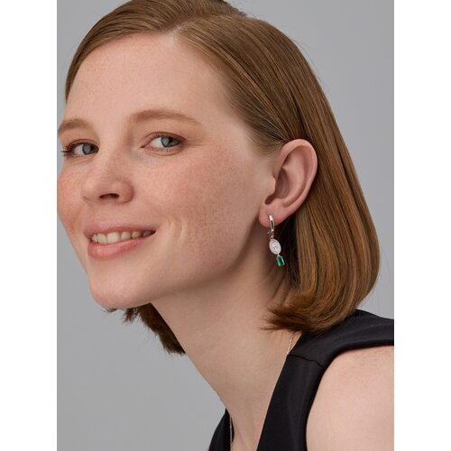 Серьги с агатом из серебра 925 пробы