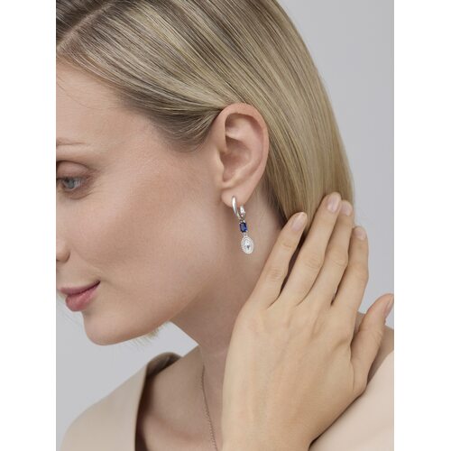 Серьги "Звезды" с сапфирами из серебра 925 пробы