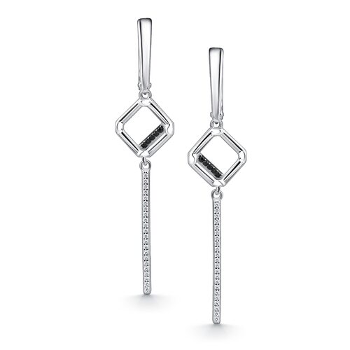 Серьги с фианитами из серебра 925 пробы