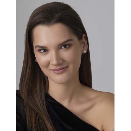 Серьги с бриллианитами из серебра 925 пробы