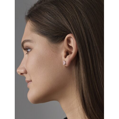 Серьги с бриллианитами из серебра 925 пробы