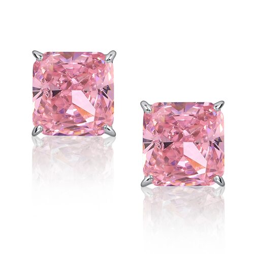 Серьги с бриллианитами из серебра 925 пробы