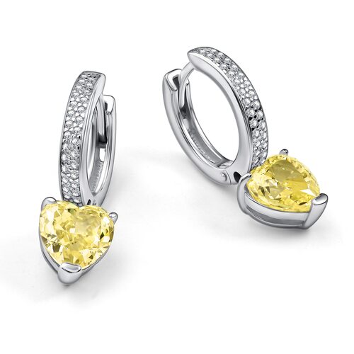 Серьги с бриллианитами и фианитами из серебра 925 пробы