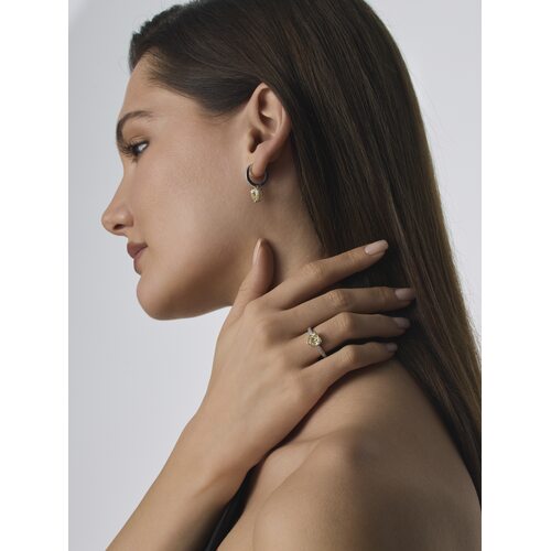 Серьги с бриллианитами и фианитами из серебра 925 пробы