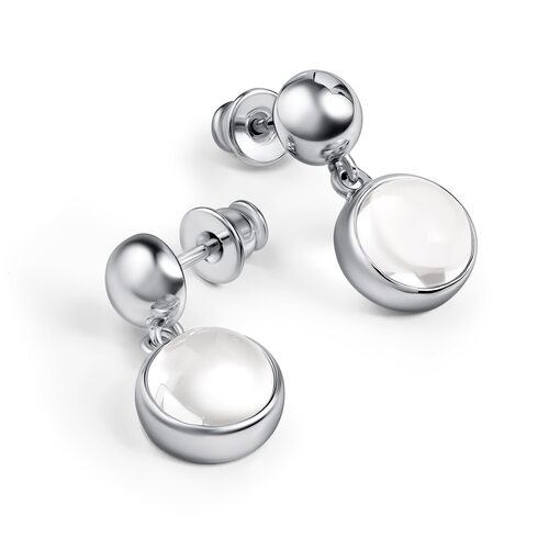 Серьги с горным хрусталем из серебра 925 пробы