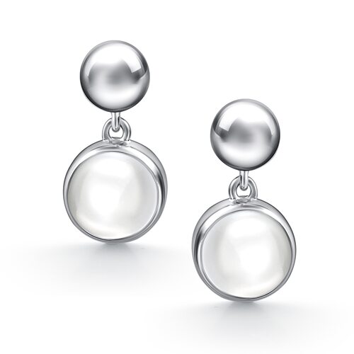 Серьги с горным хрусталем из серебра 925 пробы