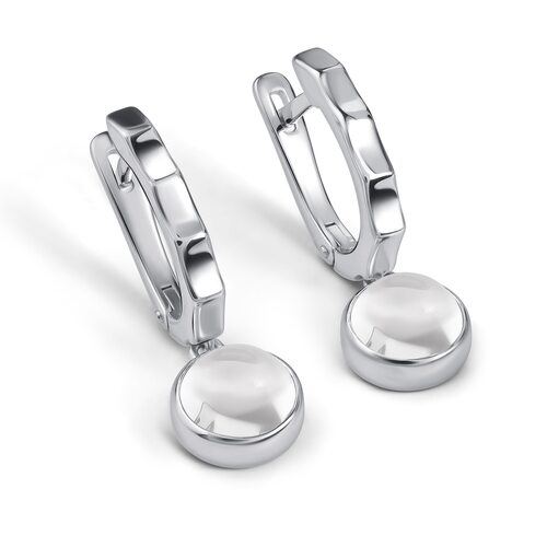 Серьги с горным хрусталем из серебра 925 пробы