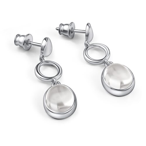 Серьги с горным хрусталем из серебра 925 пробы