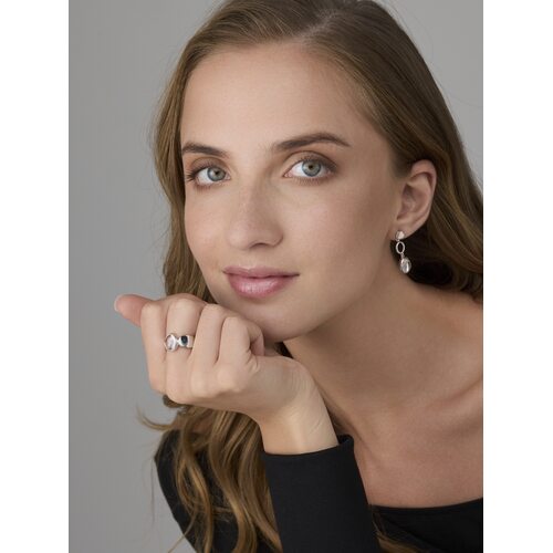 Серьги с горным хрусталем из серебра 925 пробы