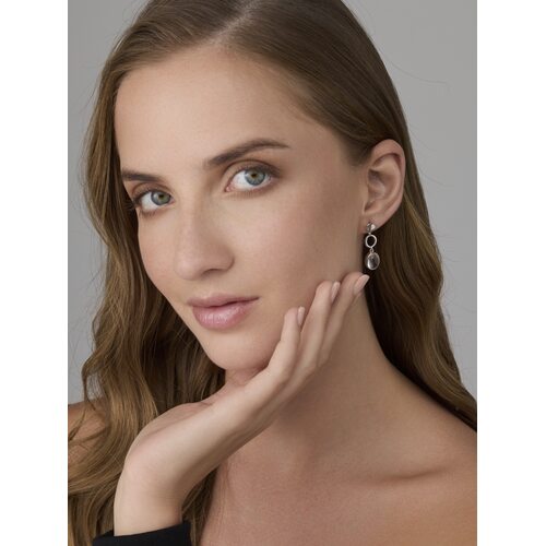 Серьги с горным хрусталем из серебра 925 пробы