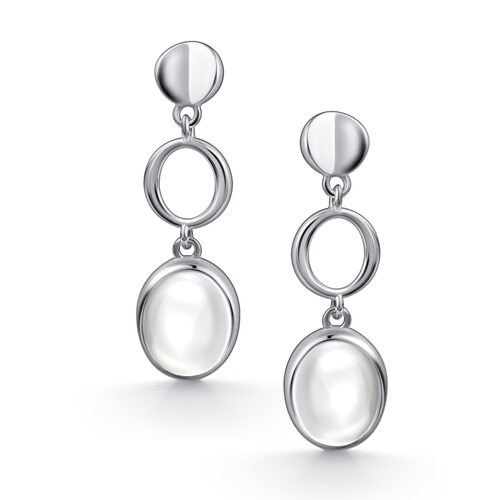 Серьги с горным хрусталем из серебра 925 пробы