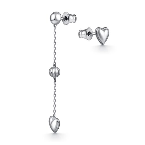 Серьги "Сердца" из серебра 925 пробы