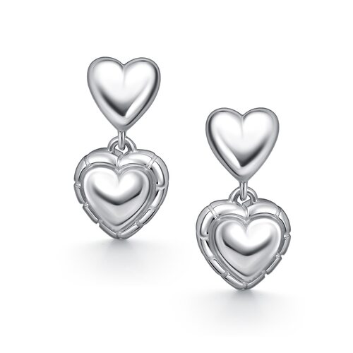 Серьги "Сердца" из серебра 925 пробы