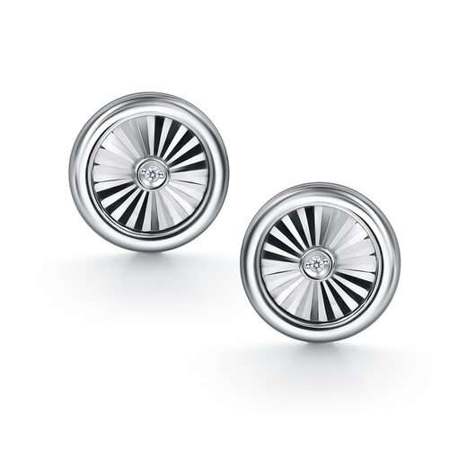 Серьги с бриллиантами из серебра 925 пробы