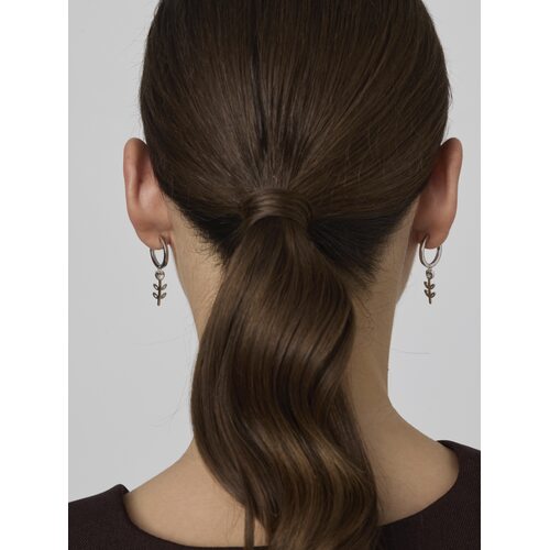 Серьги "Цветы" с фианитами из серебра 925 пробы