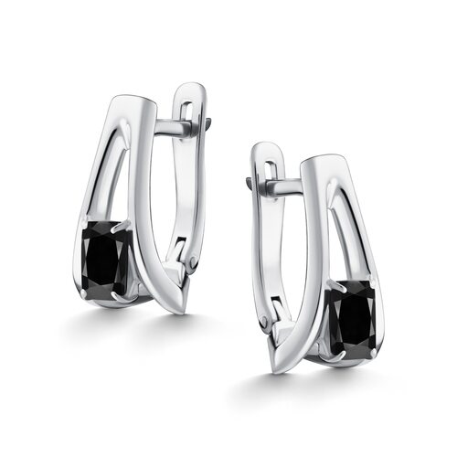 Серьги с ониксом из серебра 925 пробы