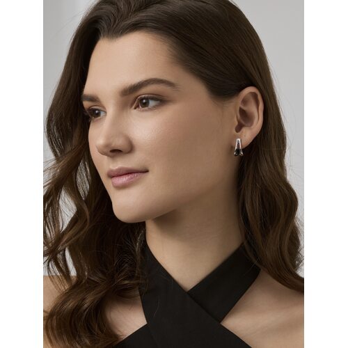 Серьги с ониксом из серебра 925 пробы