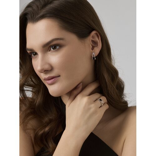 Серьги с ониксом из серебра 925 пробы