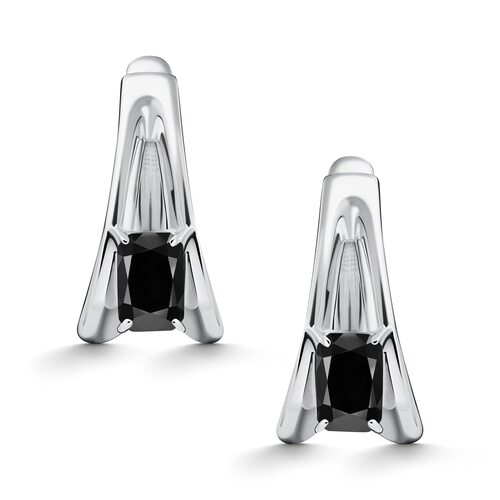 Серьги с ониксом из серебра 925 пробы