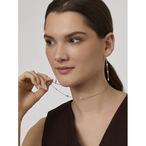 Серьги с жемчугом из серебра 925 пробы