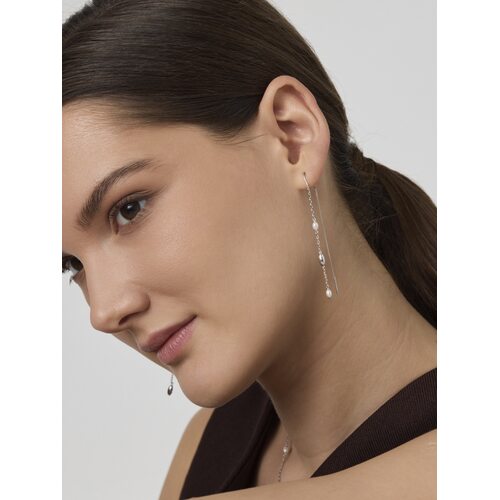 Серьги с жемчугом из серебра 925 пробы