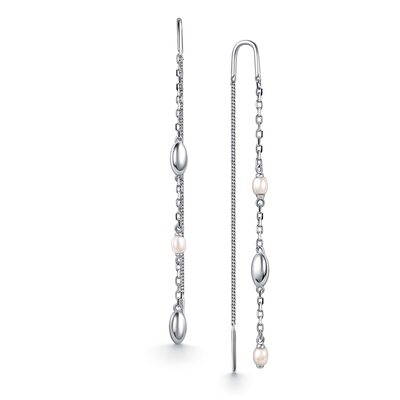 Серьги с жемчугом из серебра 925 пробы