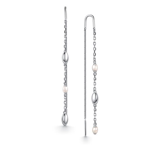 Серьги с жемчугом из серебра 925 пробы