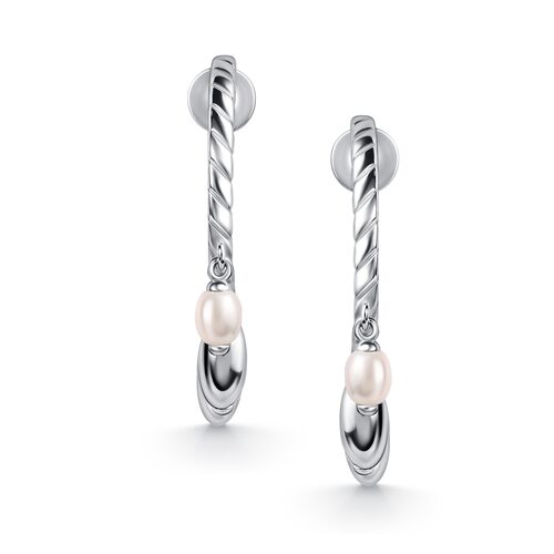 Серьги с жемчугом из серебра 925 пробы