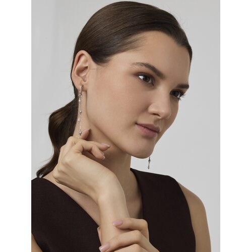 Серьги с жемчугом из серебра 925 пробы