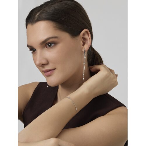 Серьги с жемчугом из серебра 925 пробы