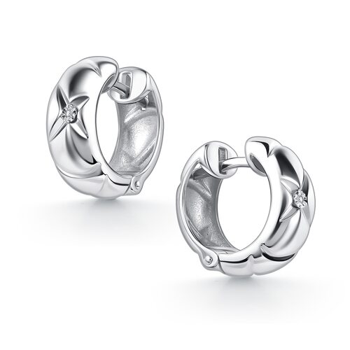 Серьги с бриллиантами из серебра 925 пробы